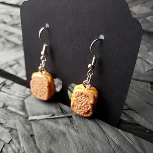 Handmade earrings Grilled cheese